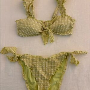 Adore Me Lime Green Ruffled Swim Top